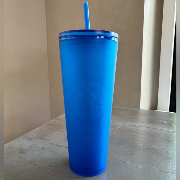 Starbucks Matte Blue Bell Soft Touch Cold Cup 24oz Venti Tumbler. - Picture 2 of 3